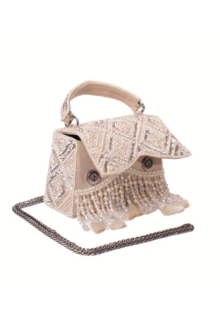 Box clutch bag for Indian Wedding - Ivory Elara accessory by House of Kosha