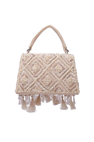 Box clutch bag for Indian Wedding - Ivory Elara accessory by House of Kosha