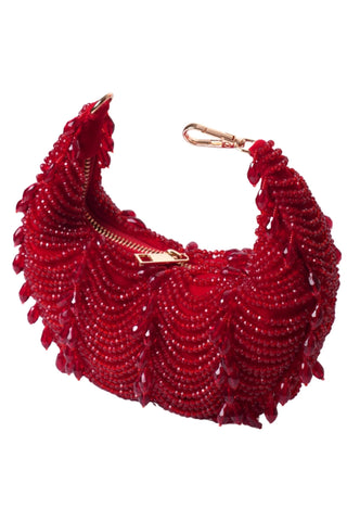 Hobo bag for women for Indian Wedding - Red Liona embellished bag by House of Kosha