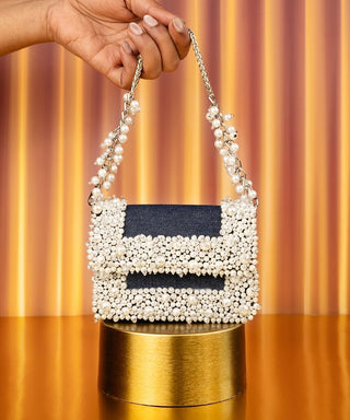 Mini Bag Contemporary Wear Blue Elana Bag by House of Kosha