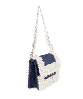 Mini Bag Contemporary Wear Blue Elana Bag by House of Kosha