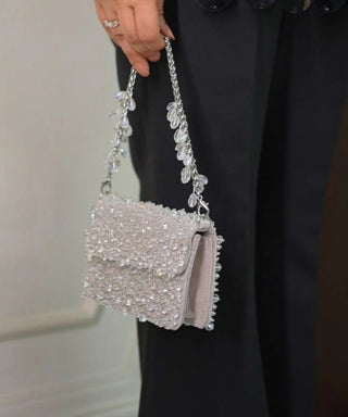 Mini Bag Contemporary Wear Silver Kiyara Bag by House of Kosha