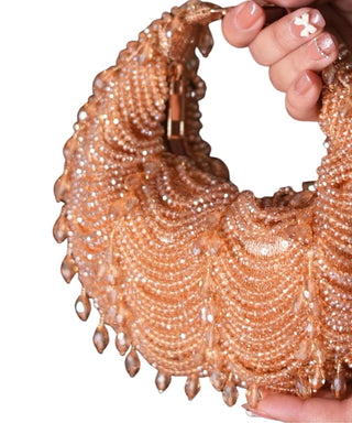 Hobo Bag Contemporary Wear Gold Liona Bag by House of Kosha