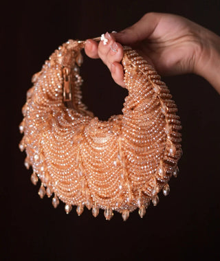 Hobo Bag Contemporary Wear Gold Liona Bag by House of Kosha