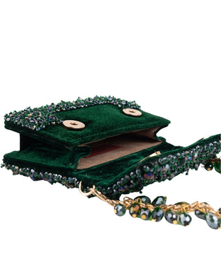 Mini Bag Contemporary Wear Green Elana Bag by House of Kosha