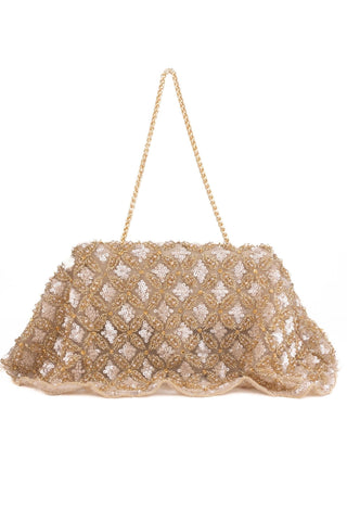 Clutch Bag Contemporary Wear Gold Grace Clutch by House of Kosha