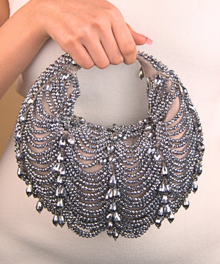 Hobo Bag Contemporary Wear Gray Liona Bag by House of Kosha