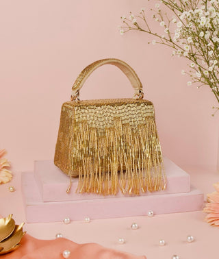 Box Bag Contemporary Wear Gold Bushra Bag by House of Kosha