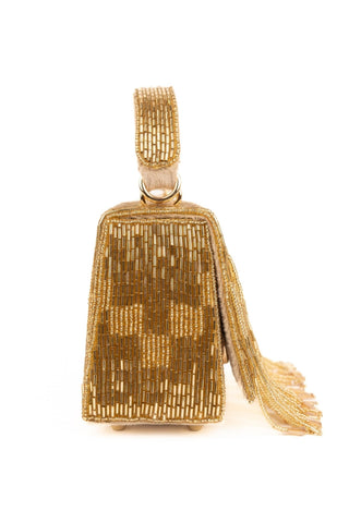 Box Bag Contemporary Wear Gold Bushra Bag by House of Kosha