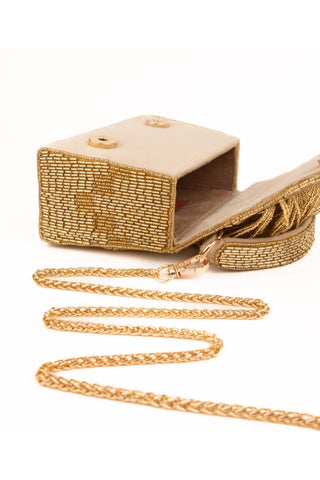 Box Bag Contemporary Wear Gold Bushra Bag by House of Kosha