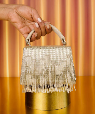 Box Bag Contemporary Wear Silver Bushra Bag by House of Kosha