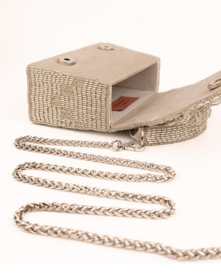 Box Bag Contemporary Wear Silver Bushra Bag by House of Kosha