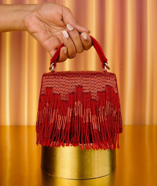 Box Bag Contemporary Wear Red Bushra Bag by House of Kosha