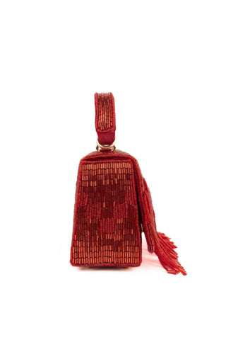 Box Bag Contemporary Wear Red Bushra Bag by House of Kosha