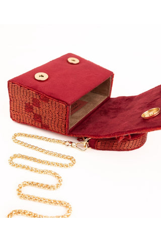 Box Bag Contemporary Wear Red Bushra Bag by House of Kosha