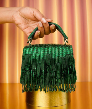Box Bag Contemporary Wear Green Bushra Bag by House of Kosha