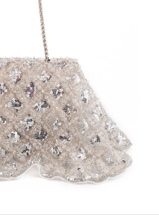 Clutch Bag Contemporary Wear Silver Grace Clutch by House of Kosha