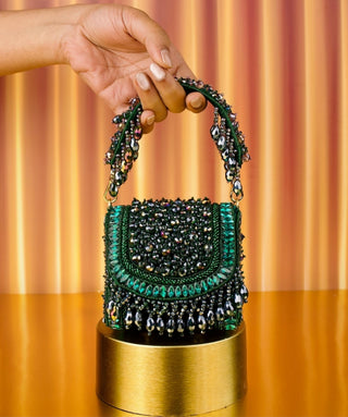Clutch Bag Contemporary Wear Green Josy Bag by House of Kosha
