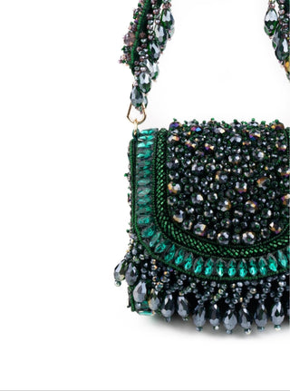 Clutch Bag Contemporary Wear Green Josy Bag by House of Kosha