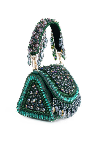 Clutch Bag Contemporary Wear Green Josy Bag by House of Kosha