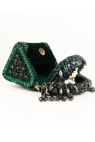Clutch Bag Contemporary Wear Green Josy Bag by House of Kosha