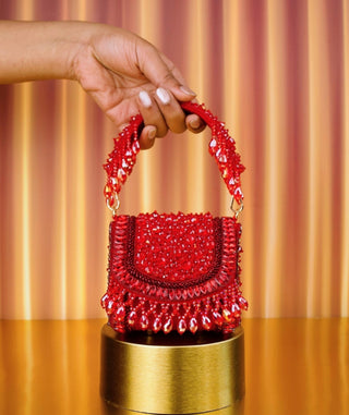 Clutch Bag Contemporary Wear Red Josy Bag by House of Kosha