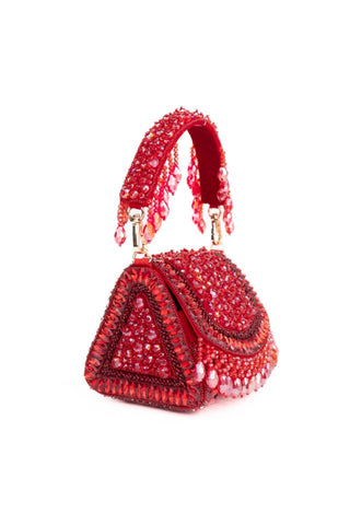 Clutch Bag Contemporary Wear Red Josy Bag by House of Kosha