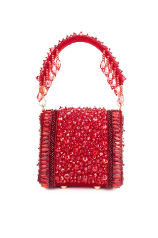 Clutch Bag Contemporary Wear Red Josy Bag by House of Kosha