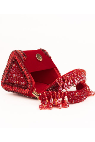 Clutch Bag Contemporary Wear Red Josy Bag by House of Kosha