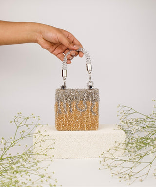 Mini Bag Contemporary Wear Silver Elsie Bag by House of Kosha