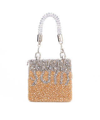Mini Bag Contemporary Wear Silver Elsie Bag by House of Kosha