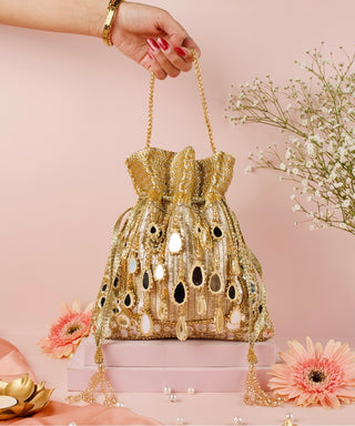Potli Bag Indian Wedding Gold Noorah Potli by House of Kosha