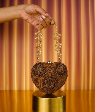 Heart Bag Contemporary Wear Brown Cora Bag by House of Kosha