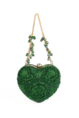 Heart Bag Contemporary Wear Green Cora Bag by House of Kosha
