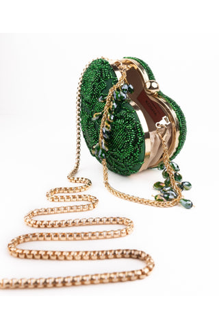 Heart Bag Contemporary Wear Green Cora Bag by House of Kosha