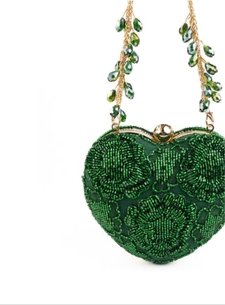 Heart Bag Contemporary Wear Green Cora Bag by House of Kosha