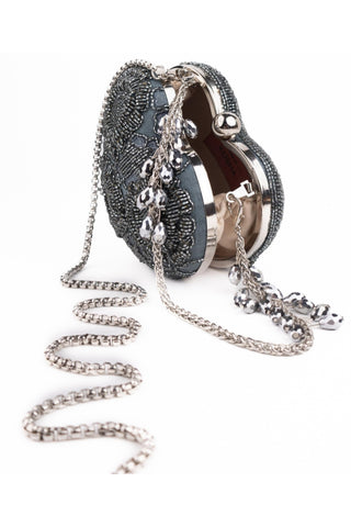 Heart Bag Contemporary Wear Gray Cora Bag by House of Kosha