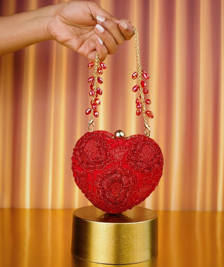 Heart Bag Contemporary Wear Red Cora Bag by House of Kosha