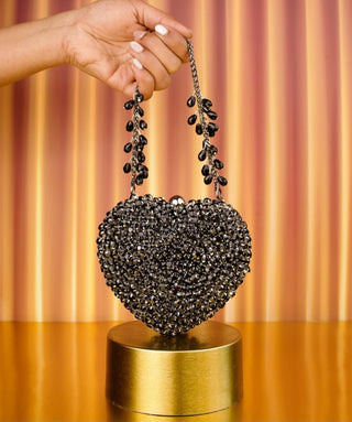 Heart Bag Contemporary Wear Black Lola Bag by House of Kosha