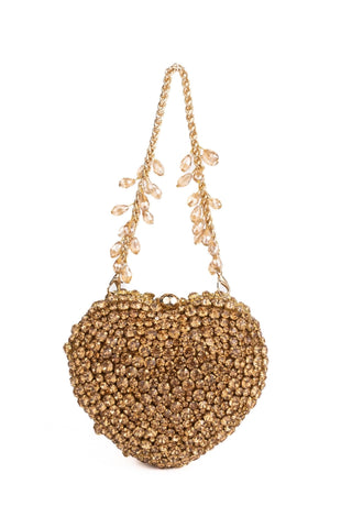 Heart Bag Contemporary Wear Gold Lola Bag by House of Kosha