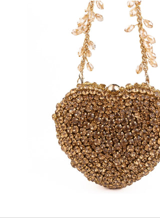 Heart Bag Contemporary Wear Gold Lola Bag by House of Kosha