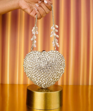 Heart Bag Contemporary Wear Silver Lola Bag by House of Kosha