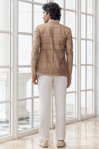 Bandhgala jacket set for Indian Wedding – Aurelian Bronze by House of Armuse