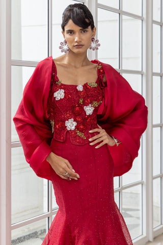 Red Bridal Lehenga for Indian Weddings – Valencia Set by House of Armuse