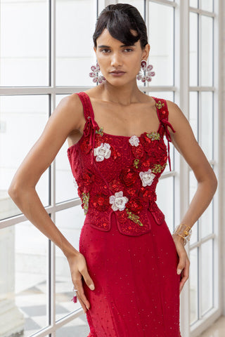 Red Bridal Lehenga for Indian Weddings – Valencia Set by House of Armuse