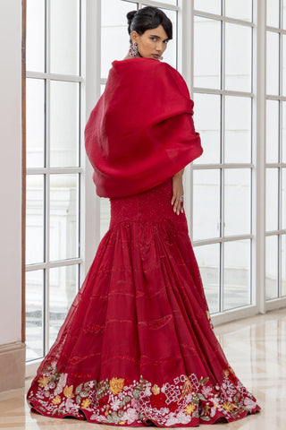 Red Bridal Lehenga for Indian Weddings – Valencia Set by House of Armuse