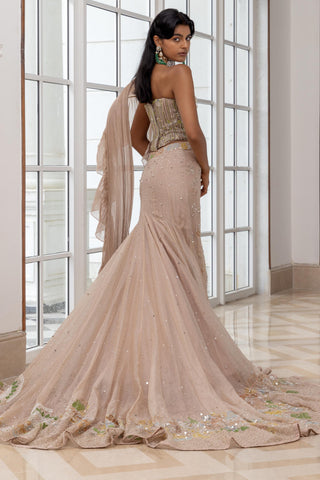 Beige Lehenga for Indian Weddings – Anastasia Set by House of Armuse