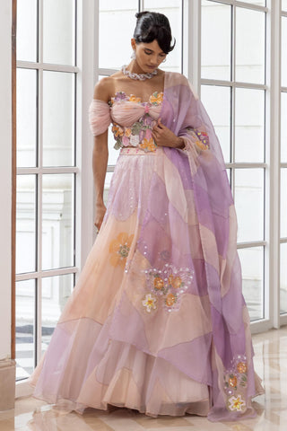 Floral Lehenga for Indian Weddings – Calista Multicolour Set by House of Armuse