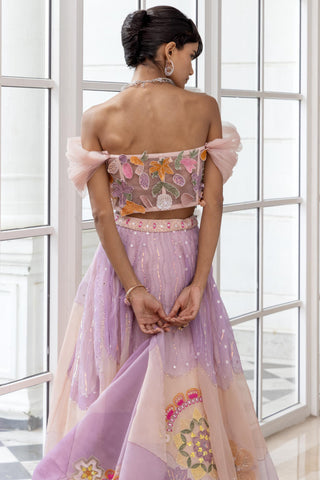 Floral Lehenga for Indian Weddings – Calista Multicolour Set by House of Armuse