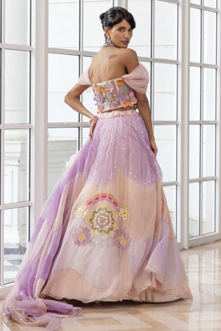 Floral Lehenga for Indian Weddings – Calista Multicolour Set by House of Armuse